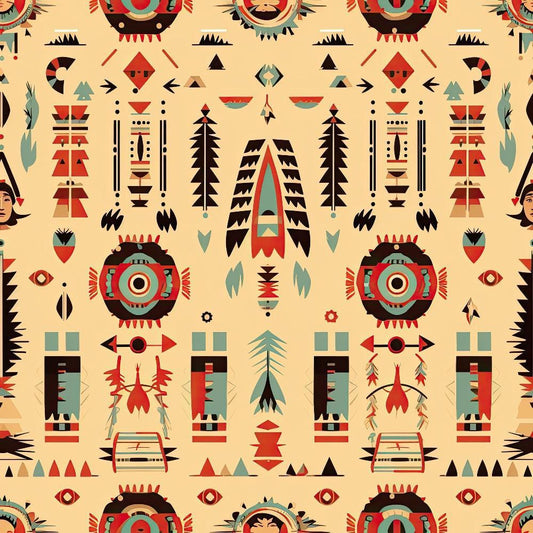 Native American Elements Pattern 3 Quilting Cotton Fabric