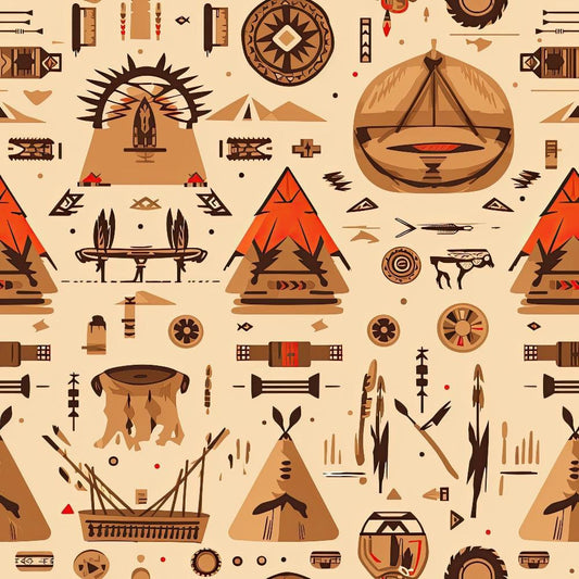 Native American Elements Pattern 11 Quilting Cotton Fabric