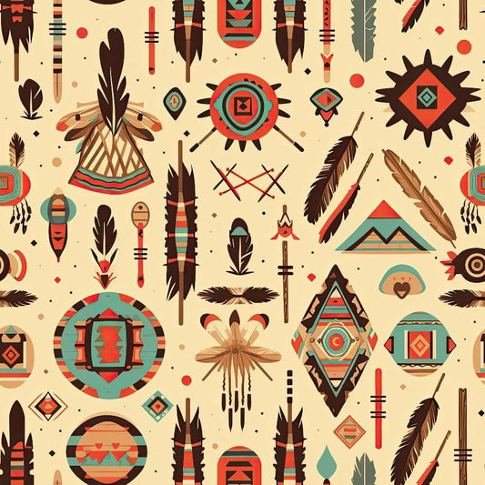 Native American Elements Pattern 12 Quilting Cotton Fabric