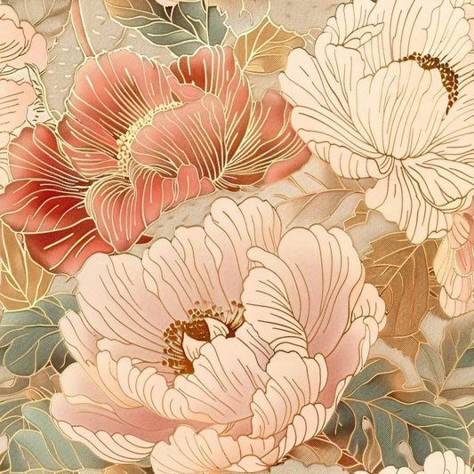 Japanese Blossoms Pattern 9 Quilting Cotton Fabric