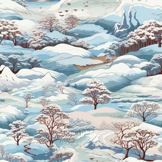 Winter Scenery Pattern 8 Quilting Cotton Fabric
