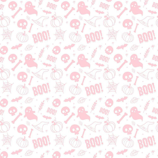 Small Pink Halloween Pattern 2 Quilting Cotton Fabric