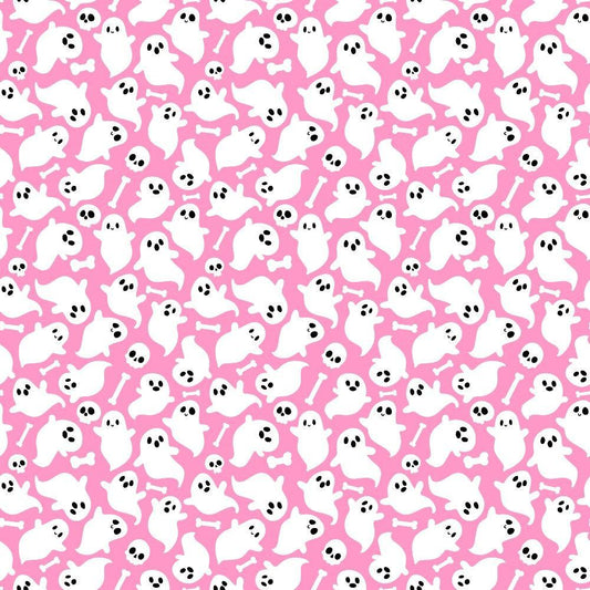 Small Pink Halloween Pattern 20 Quilting Cotton Fabric