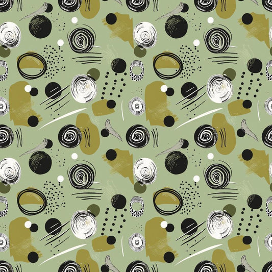 Sage Green Boho Pattern 8 Quilting Cotton Fabric