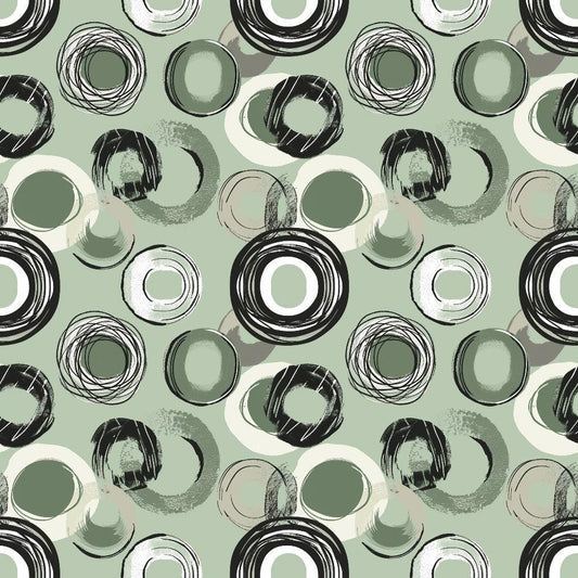 Sage Green Boho Pattern 10 Quilting Cotton Fabric