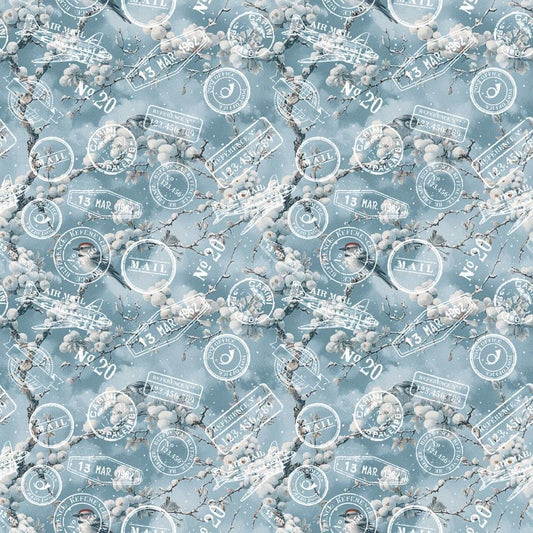 Robin's Winter Mailbox Pattern 5 Quilting Cotton Fabric