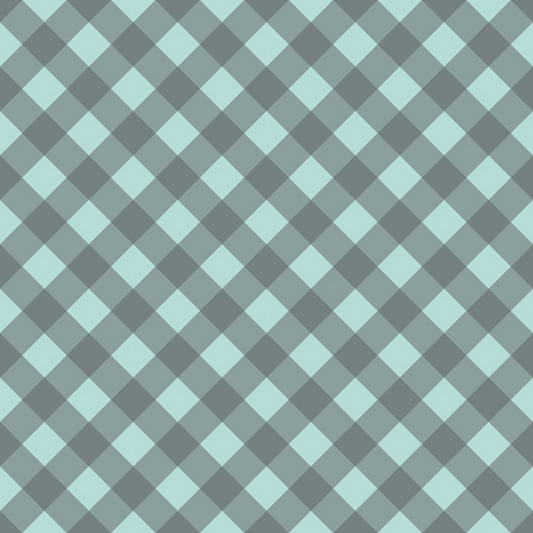 Mint Grey and White Plaid Pattern 7 Quilting Cotton Fabric