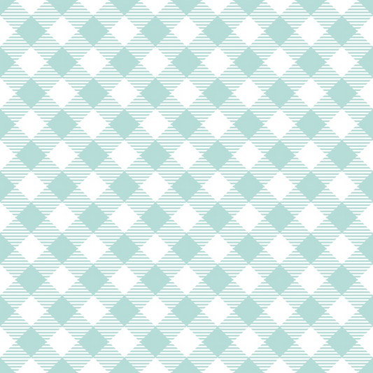 Mint Grey and White Plaid Pattern 11 Quilting Cotton Fabric