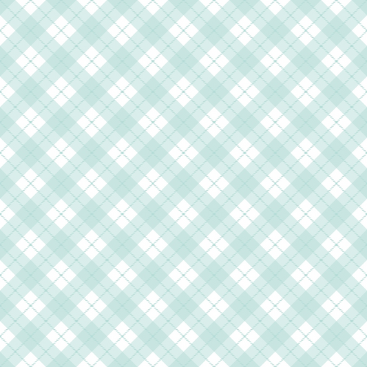 Mint Grey and White Plaid Pattern 20 Quilting Cotton Fabric