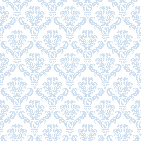 Simple Damask Blue Quilting Cotton Fabric