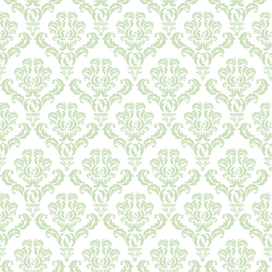 Simple Damask Green Quilting Cotton Fabric