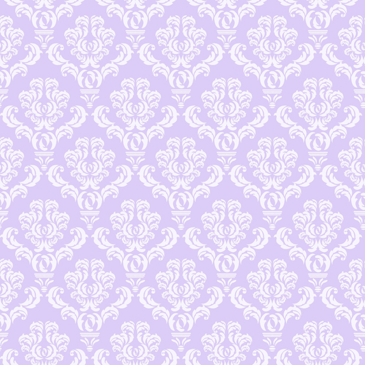 Simple Damask White on Purple Quilting Cotton Fabric