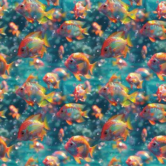 School of Fish Pattern 1 Quilting Cotton Fabric