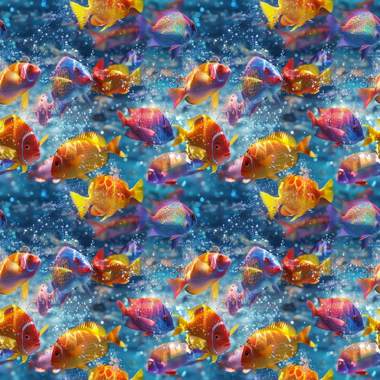 School of Fish Pattern 6 Quilting Cotton Fabric