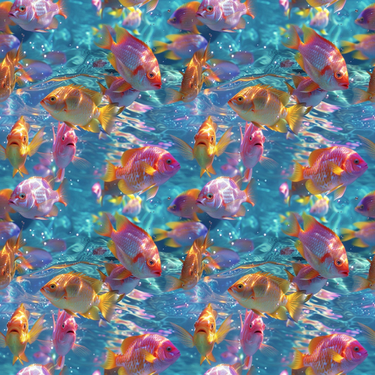 School of Fish Pattern 10 Quilting Cotton Fabric