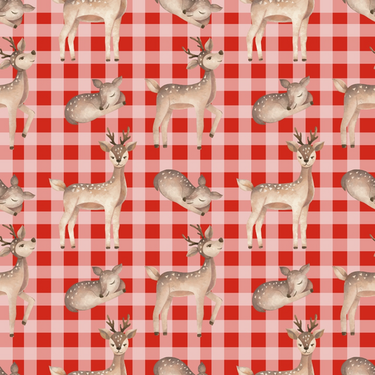 Buffalo Plaid Deer Pattern 2 Quilting Cotton Fabric