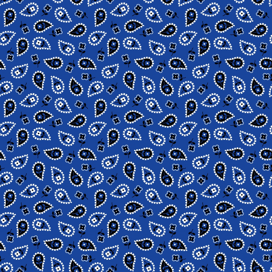 Blue Bandana Pattern 6 Quilting Cotton Fabric