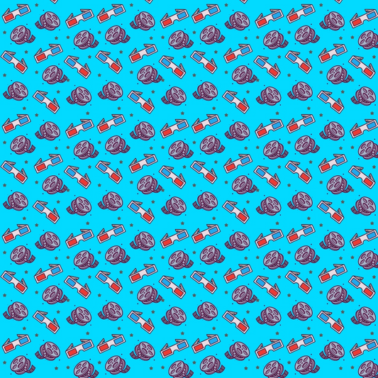 Movie Night Pattern 8 Quilting Cotton Fabric