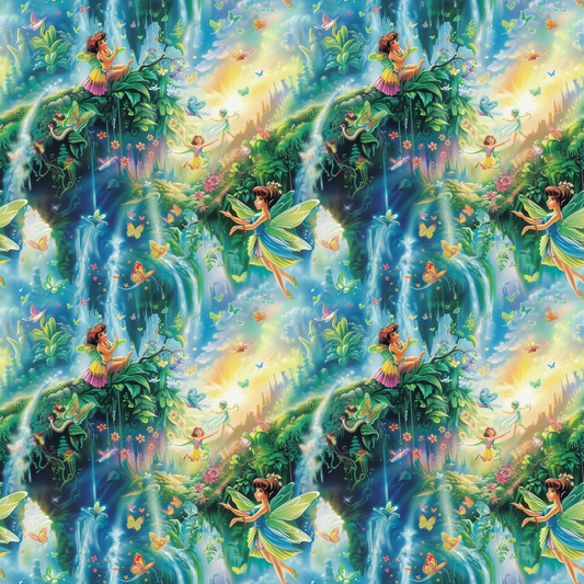 Fairies in the Forest Pattern 10 Quilting Cotton Fabric