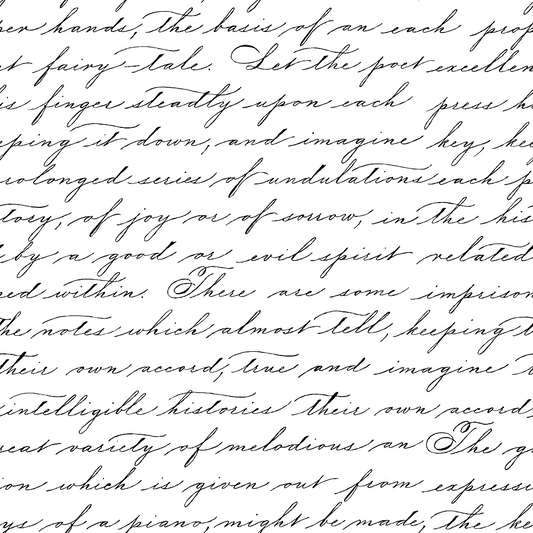 Vintage Handwriting Pattern 10 Quilting Cotton Fabric