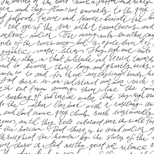Vintage Handwriting Pattern 11 Quilting Cotton Fabric