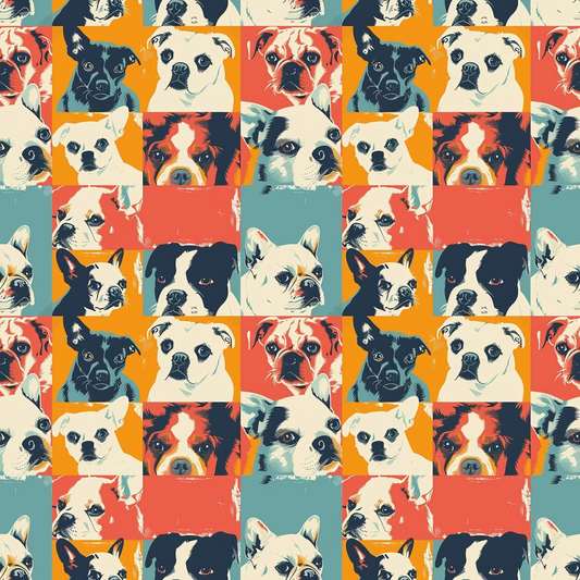 Posing Dogs Pattern 4 Quilting Cotton Fabric