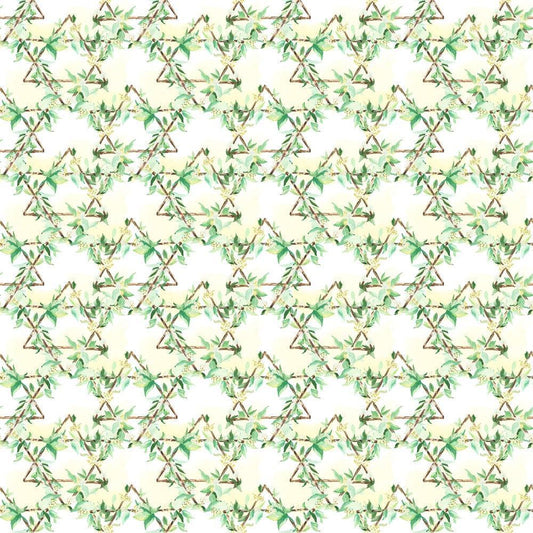Watercolor Happy Sukkot Pattern 5 Quilting Cotton Fabric