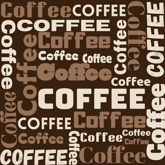 Handdrawn Coffee Brown Pattern 8 Quilting Cotton Fabric