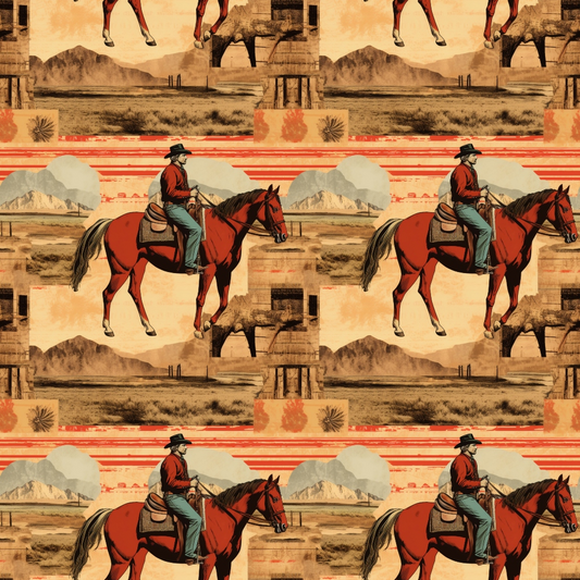 The Cowboy Life Pattern 1 Quilting Cotton Fabric