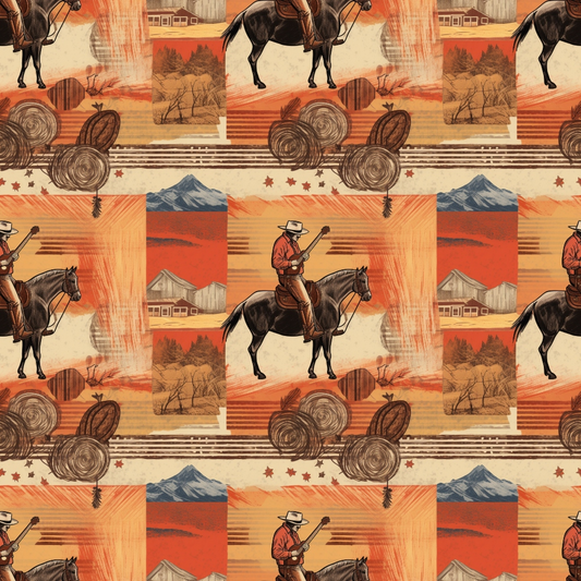 The Cowboy Life Pattern 20 Quilting Cotton Fabric