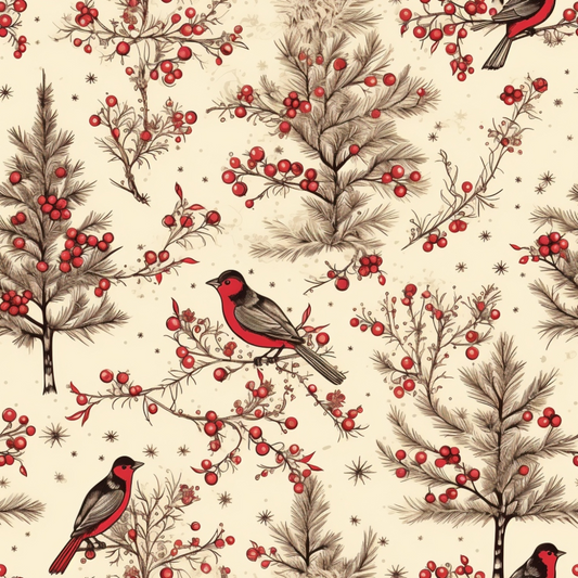 Vintage Christmas Pattern 16 Quilting Cotton Fabric