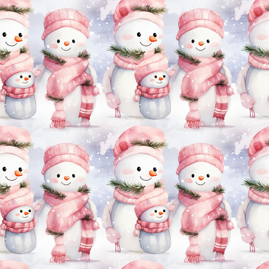 Vintage Pink Christmas Pattern 7 Quilting Cotton Fabric
