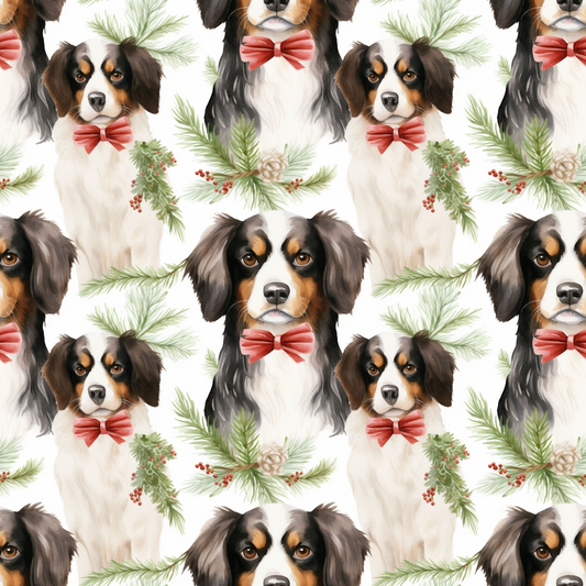 Christmas Santa Puppy Dogs Pattern 6 Quilting Cotton Fabric