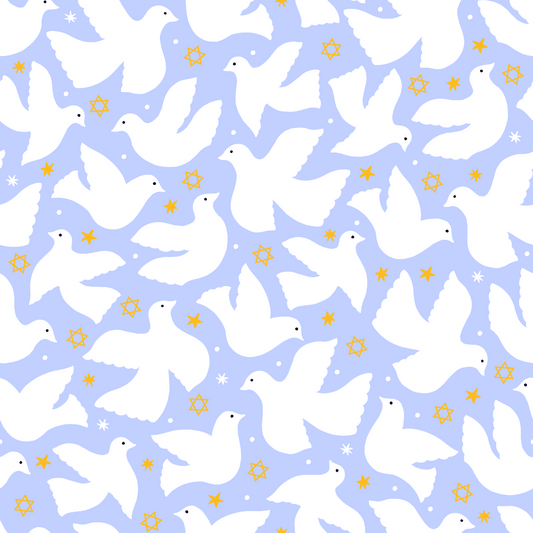 Happy Festival of Lights Pattern 6 Blue Quilting Cotton Fabric