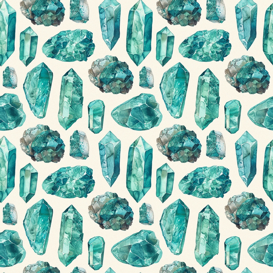 Turquoise Gemstone Pattern 3 Quilting Cotton Fabric