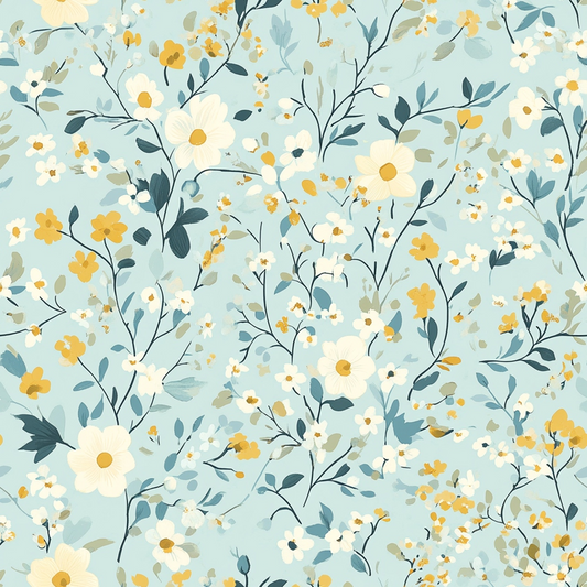 Cottagecore Garden Flowers Pattern 6 Quilting Cotton Fabric