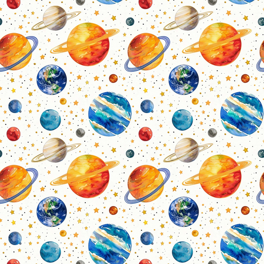 Solar System Pattern 2 Quilting Cotton Fabric