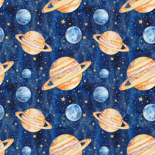 Solar System Pattern 6 Quilting Cotton Fabric
