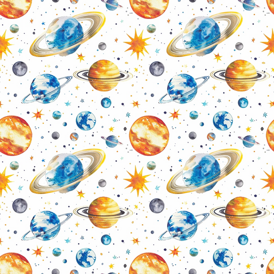 Solar System Pattern 18 Quilting Cotton Fabric
