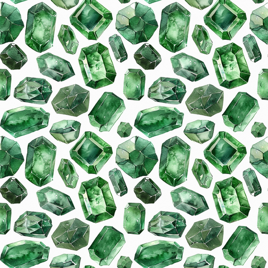 Emerald Gemstones Pattern 1 Quilting Cotton Fabric