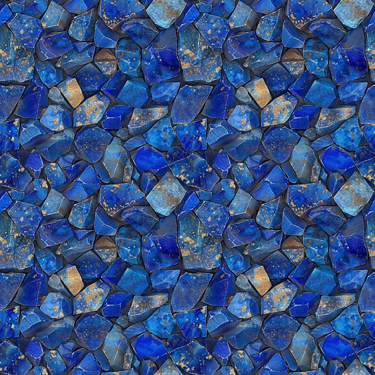 Lapis Lazuli Gemstones Pattern 3 Quilting Cotton Fabric