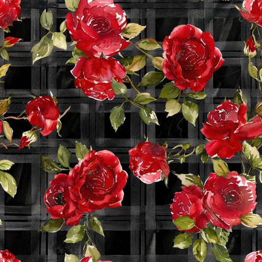 Red Baroque Roses Pattern 10 Quilting Cotton Fabric