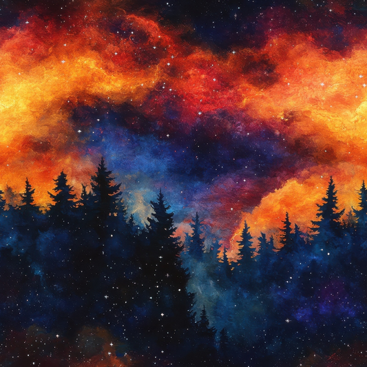 Aurora Starry Night Sky Pattern 17 Quilting Cotton Fabric