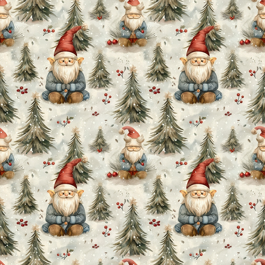 Classic Christmas Gnomes Pattern 11 Quilting Cotton Fabric