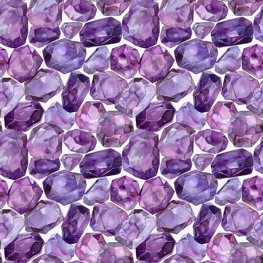 Amethyst Gemstones Pattern 5 Quilting Cotton Fabric