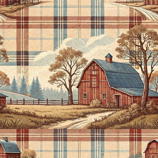 Rustic Country Farmhouse Plaid Pattern 5 Quilting Cotton Fabric
