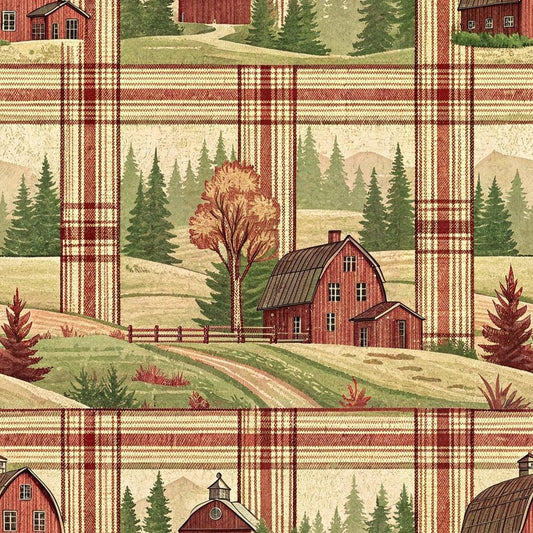 Rustic Country Farmhouse Plaid Pattern 8 Quilting Cotton Fabric
