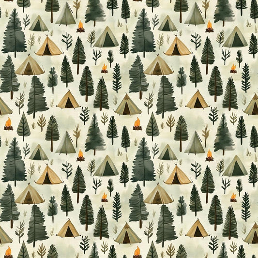 Camping in the Forest Pattern 1 Quilting Cotton Fabric