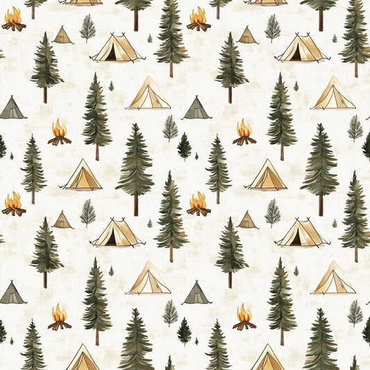 Camping in the Forest Pattern 2 Quilting Cotton Fabric