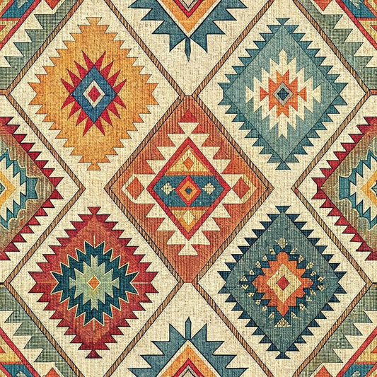 Turkish Kilim Pattern 8 Quilting Cotton Fabric